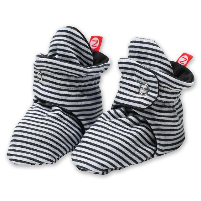 Zutano Cotton Booties - Candy Stripe Black