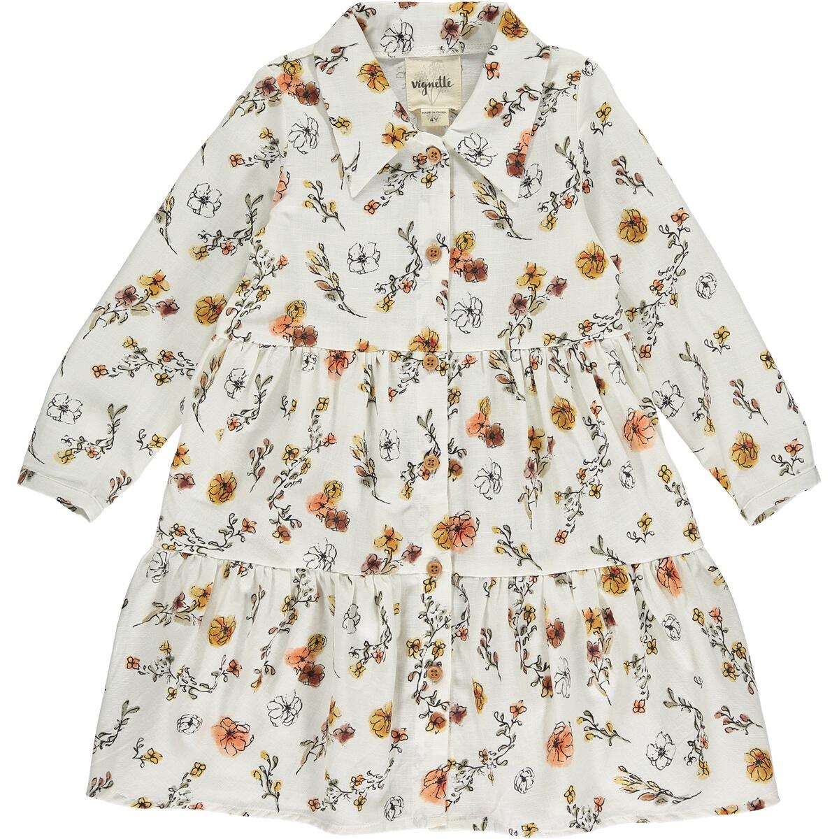 Vignette Judy Dress - Cream / Autumn Ditsy Floral