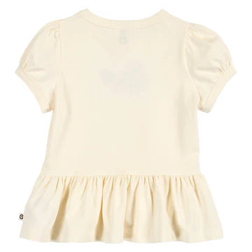Müsli Primrose Peplum Puff Short Sleeve Top - tofu