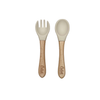 Silicone &amp; Beechwood Toddler Utensil Set: Powder Blue