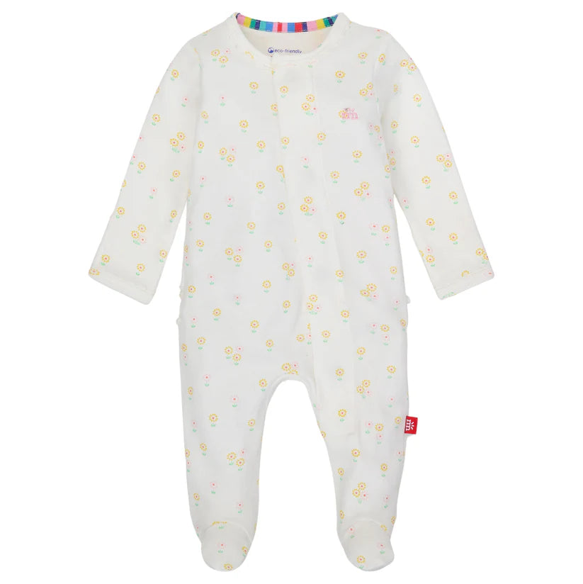 Magnetic Me organic cotton footie w/ ruffle- Evangeline