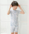 Bamboo Tie Dyeing Powder Blue Short Sleeve PJs: Powder Blue / M(3T)