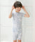 Bamboo Tie Dyeing Powder Blue Short Sleeve PJs: Powder Blue / M(3T)