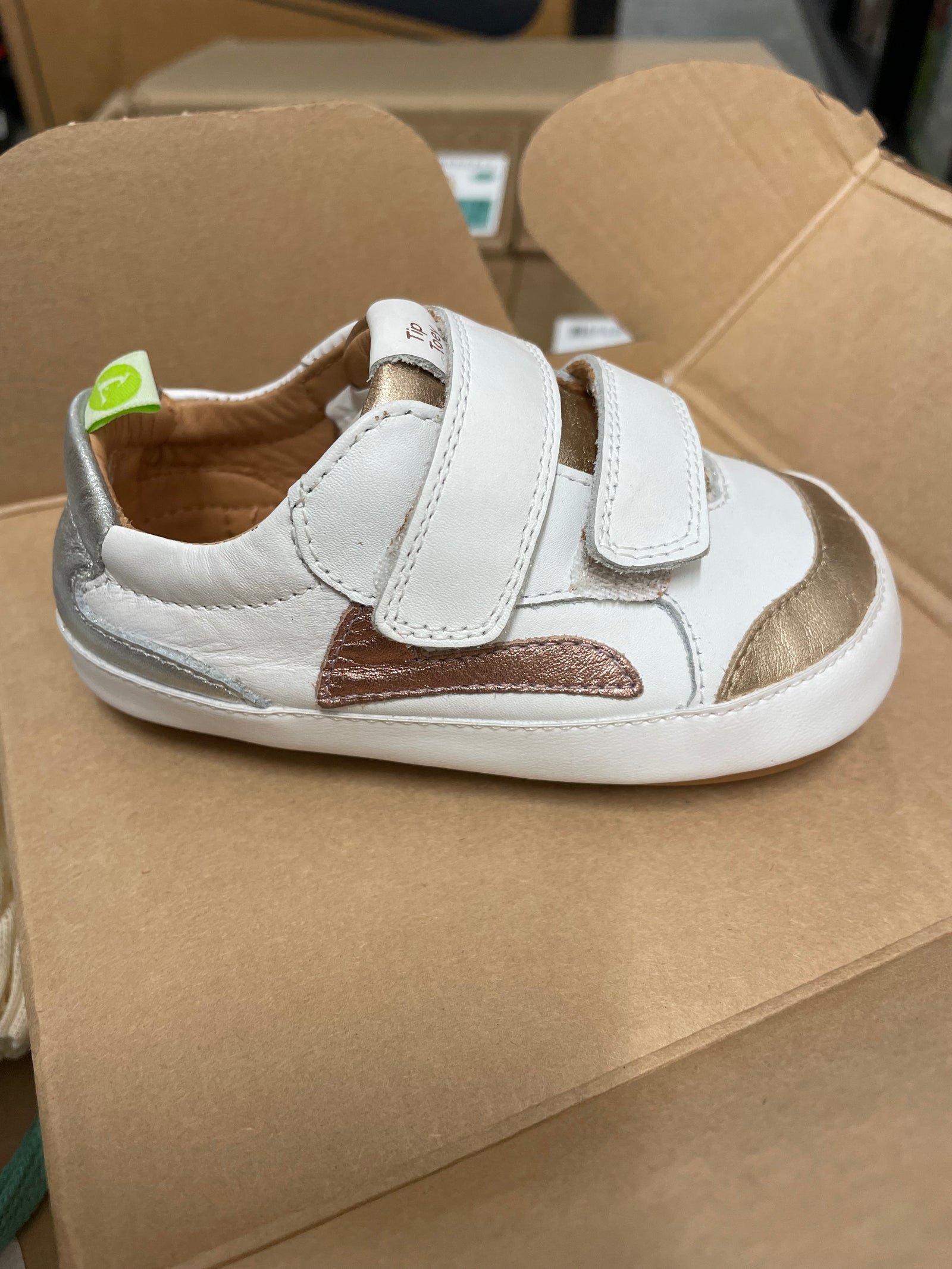 Tip Toey Joey Landy - White/Rose Gold/Metallic Salmon