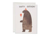 Party Bear Birthday Greeting Card - Red Cap