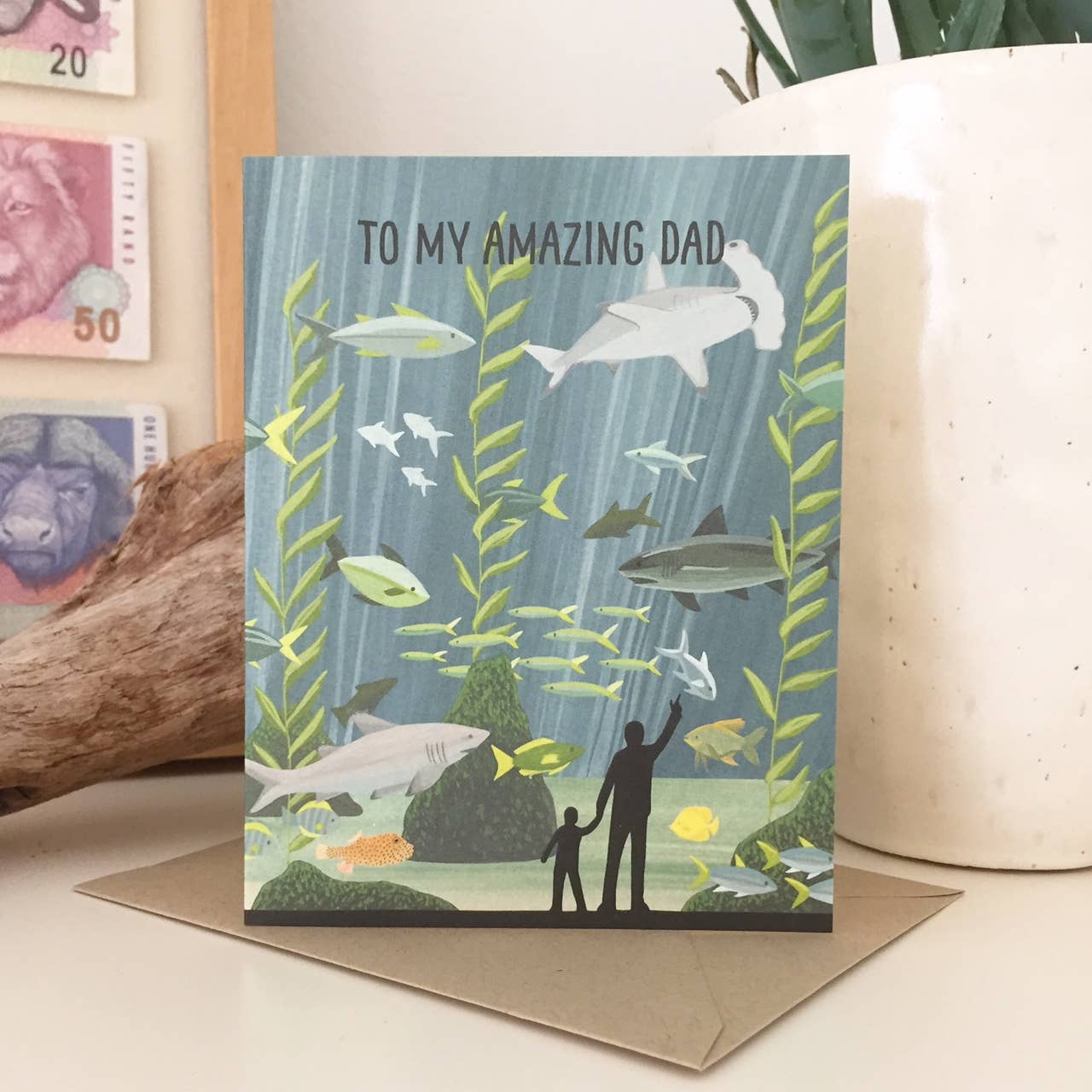 Aquarium Dad Ocean Aquatic Coastal Father's Day Card