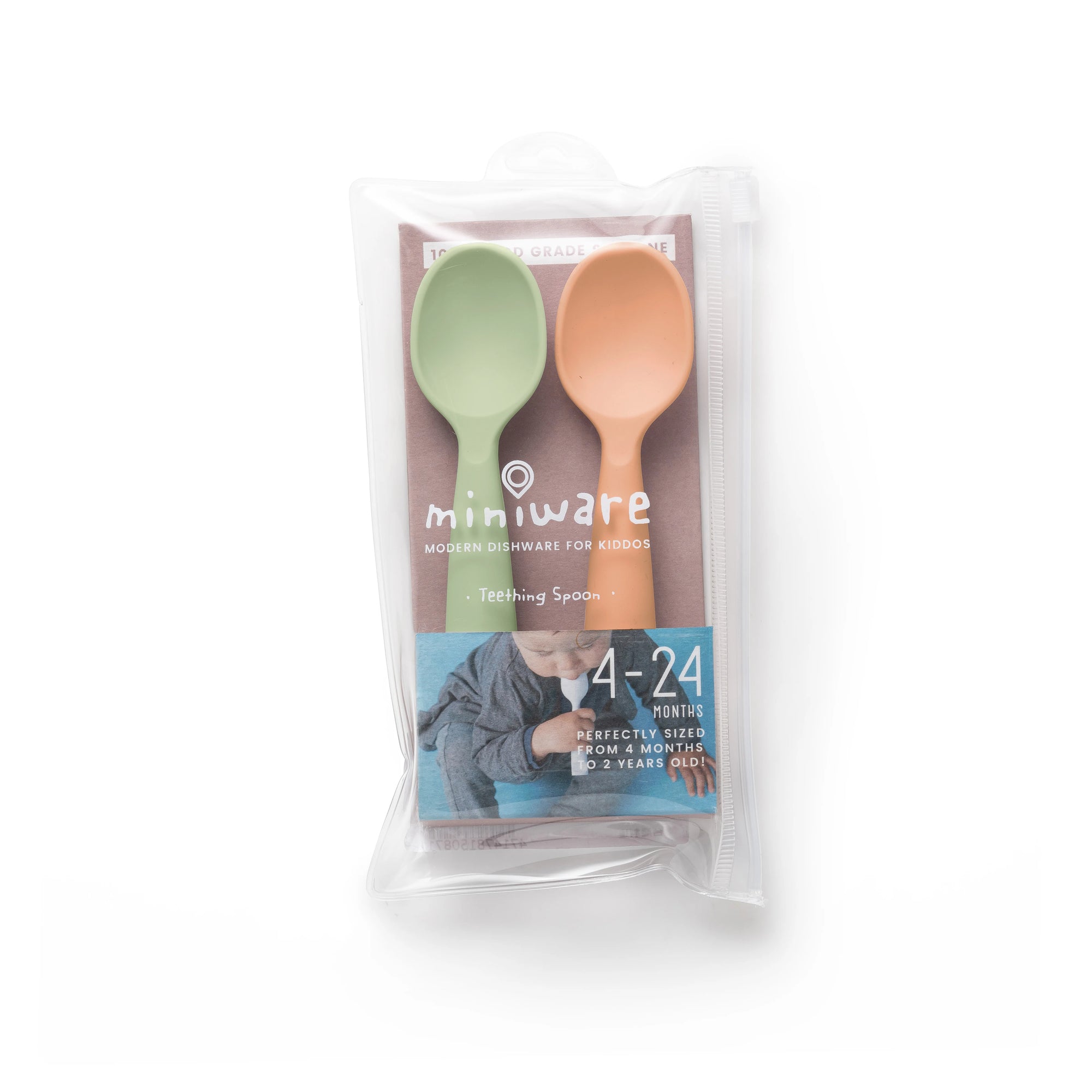 Miniware Training spoon - Pistachio + Toffee