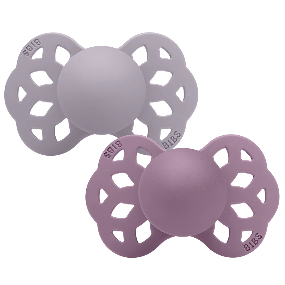 BIBS Infinity 2-Pack Anatomical Silicone Nipple Pacifier - Fossil Grey / Mauve