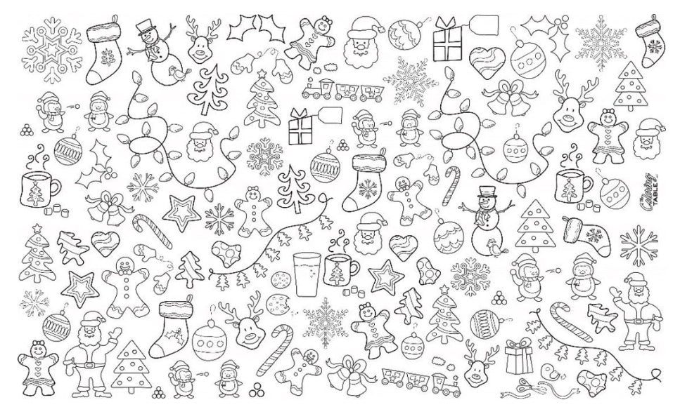 The Coloring Table Colorable Fabric Tablecloth - Holiday