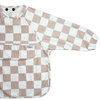 The Grayson Long Sleeve Bib - Checkered: Petal Pink