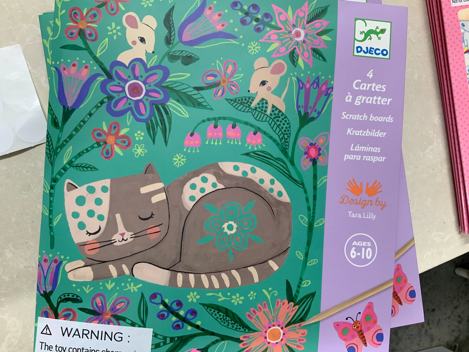 Djeco Scratch Cards - Encounters cat