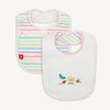 Rainbow road organic cotton stay dry reversible infant bib