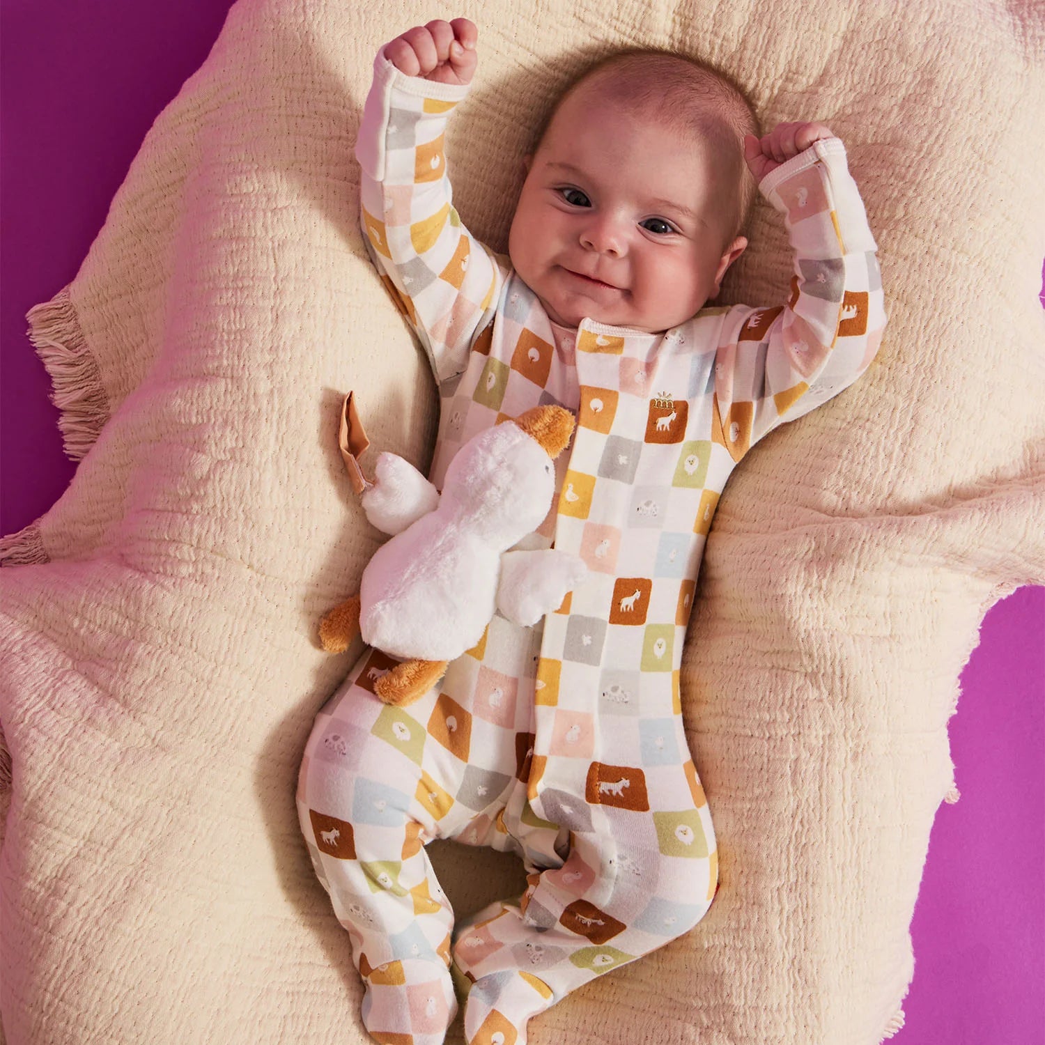 Magnetic Me Checkmate organic cotton footie