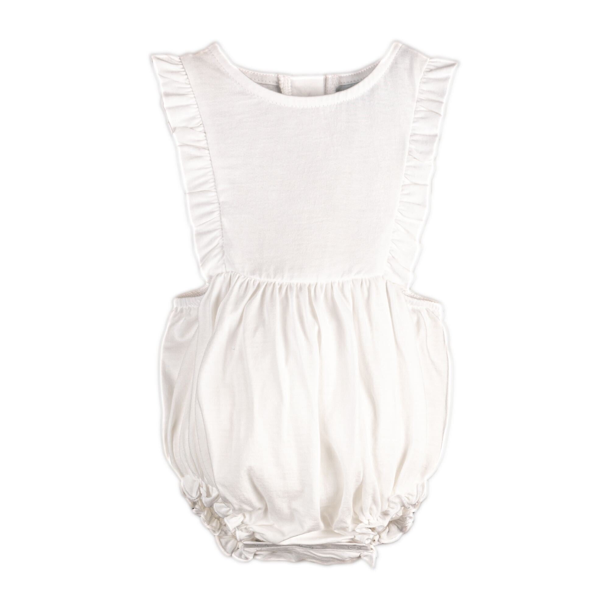 Feather Baby Frilly Bubble Romper - White