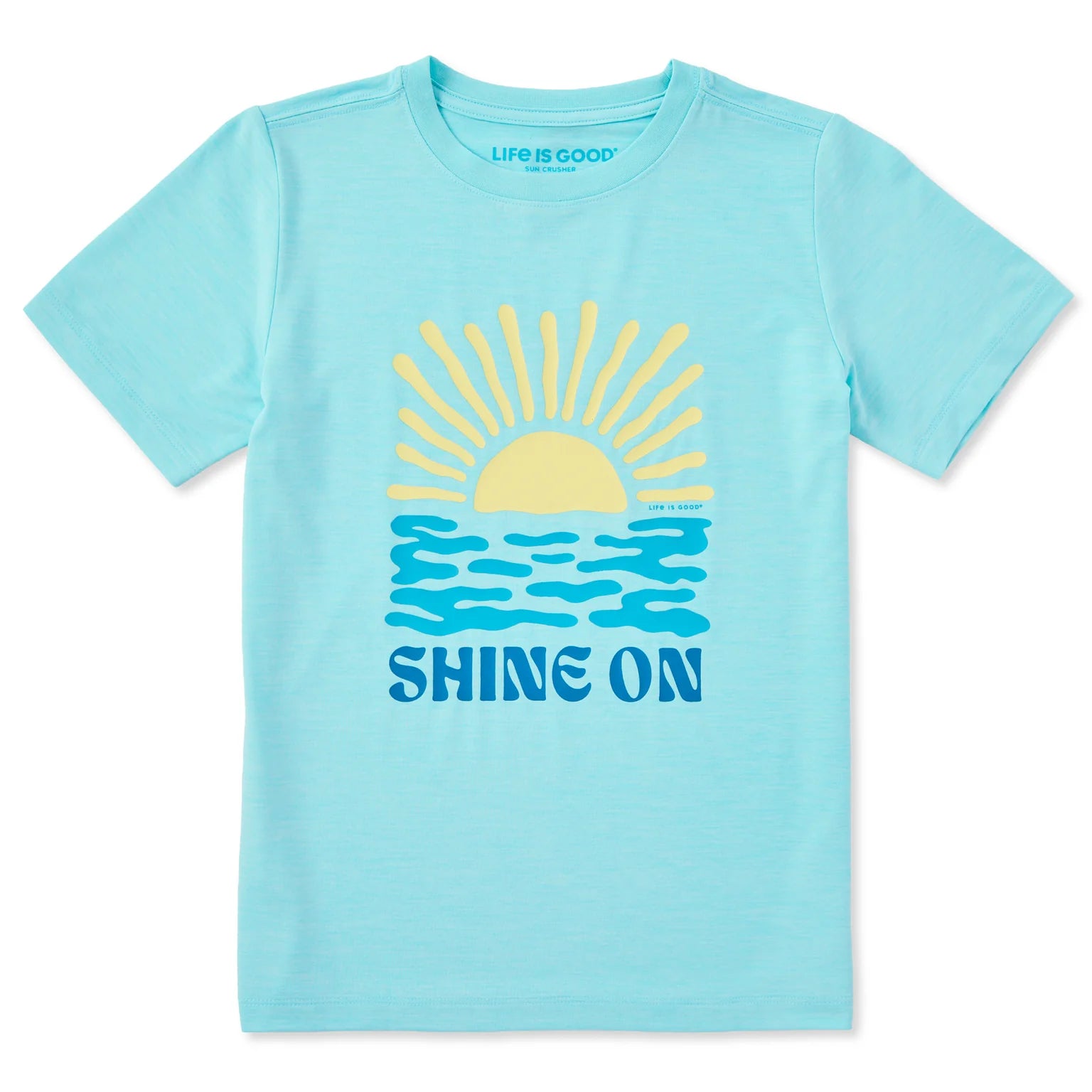 Life is Good Crusher Tee Shine On Sunset - Aqua Blue