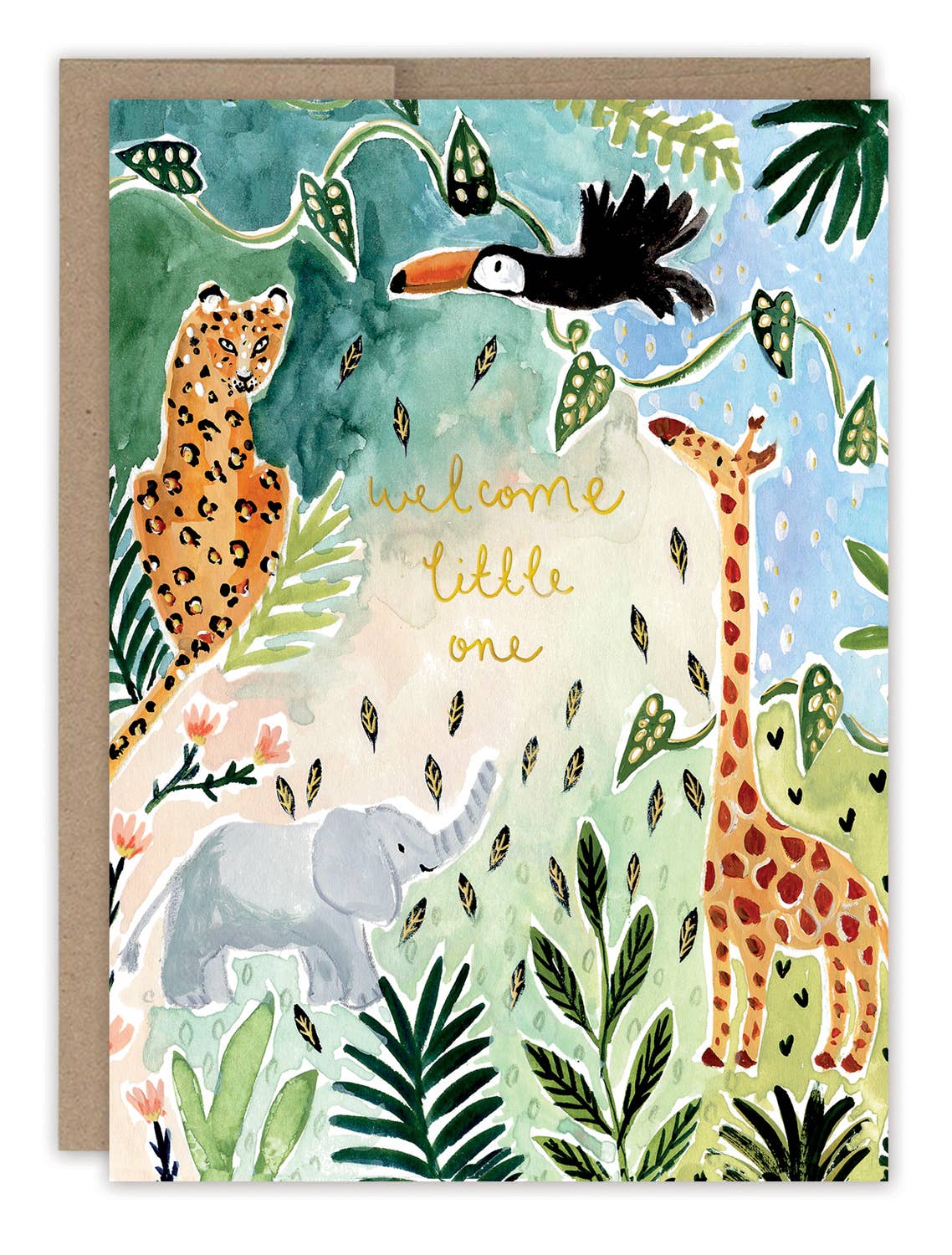 Welcome Little One Animals Baby Card by Louise Mulgrew