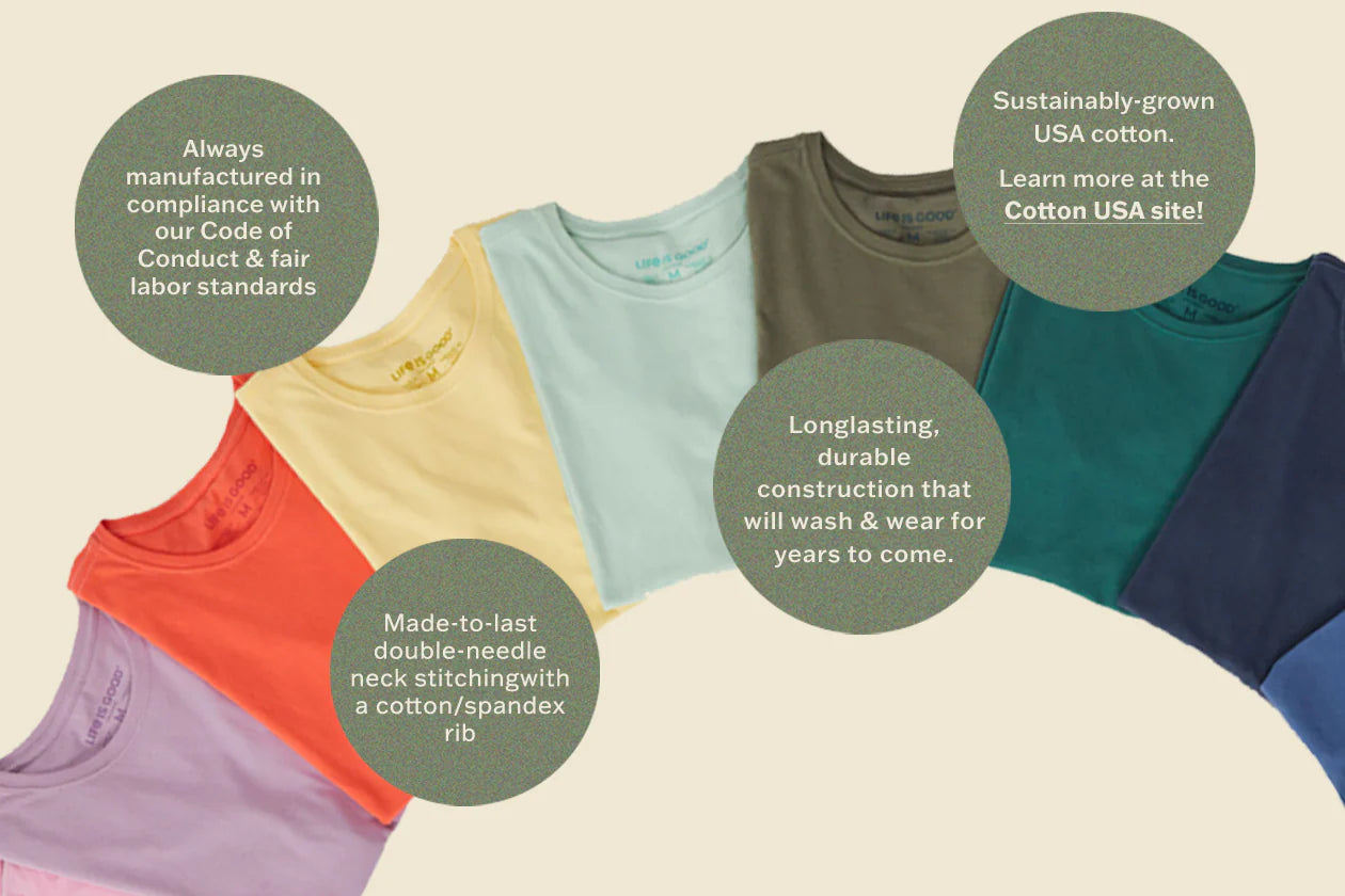 Life is Good Crusher Tee Shine On Sunset - Aqua Blue