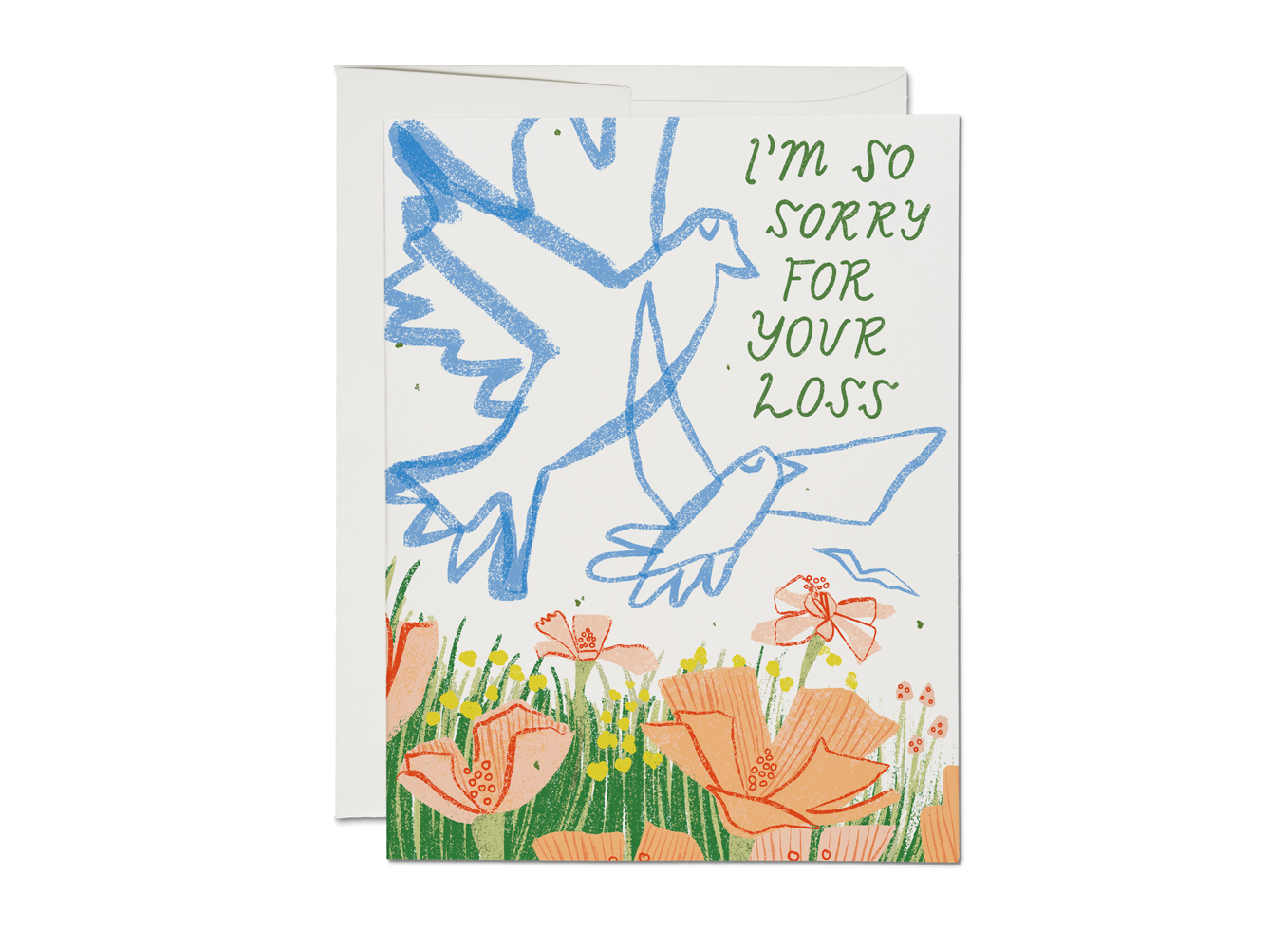 Peaceful Meadow Sympathy Greeting Card - Red Cap