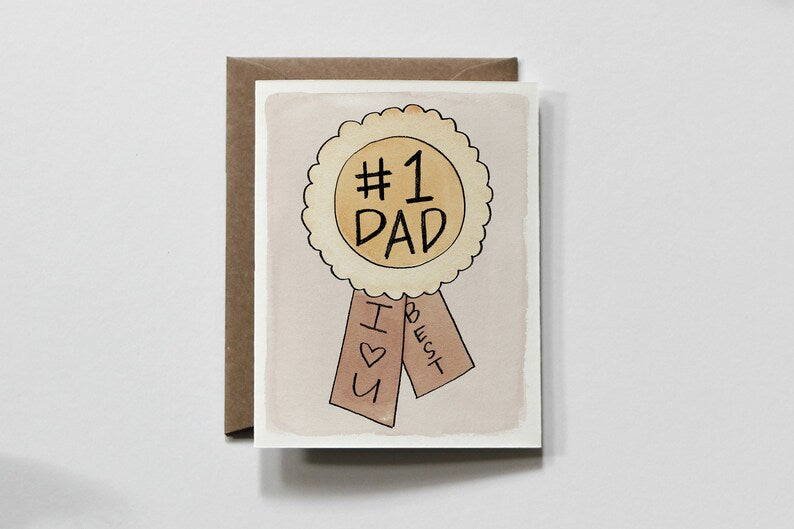 #1 Dad Card - Everglow Handmade Card