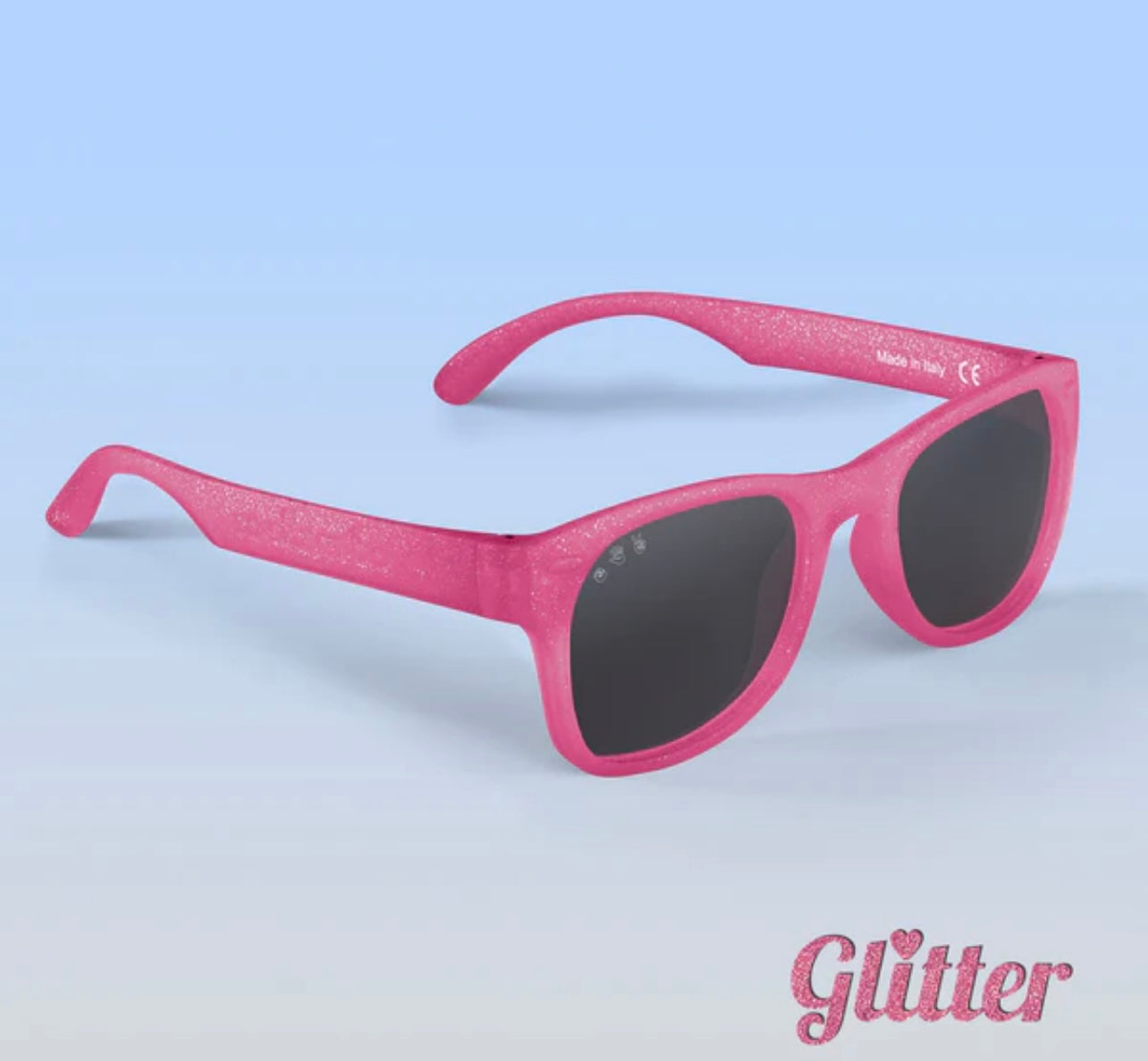 Roshambo Junior Sunglasses-Kelly Kapowski, Pink Glitter, Grey Lens