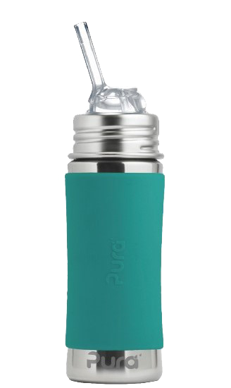 Pura 11oz Straw Bottle - Aqua Sleeve