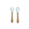 Silicone &amp; Beechwood Toddler Utensil Set: Powder Blue