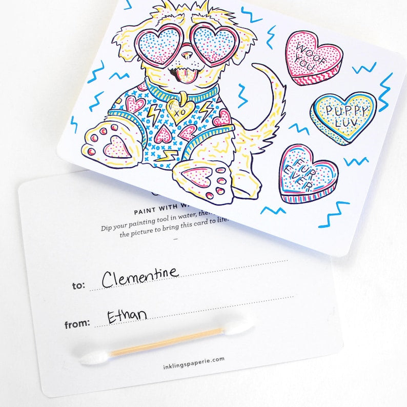 Inklings, Paint with Water Valentines Kit - Puppy