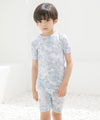 Bamboo Tie Dyeing Powder Blue Short Sleeve PJs: Powder Blue / M(3T)