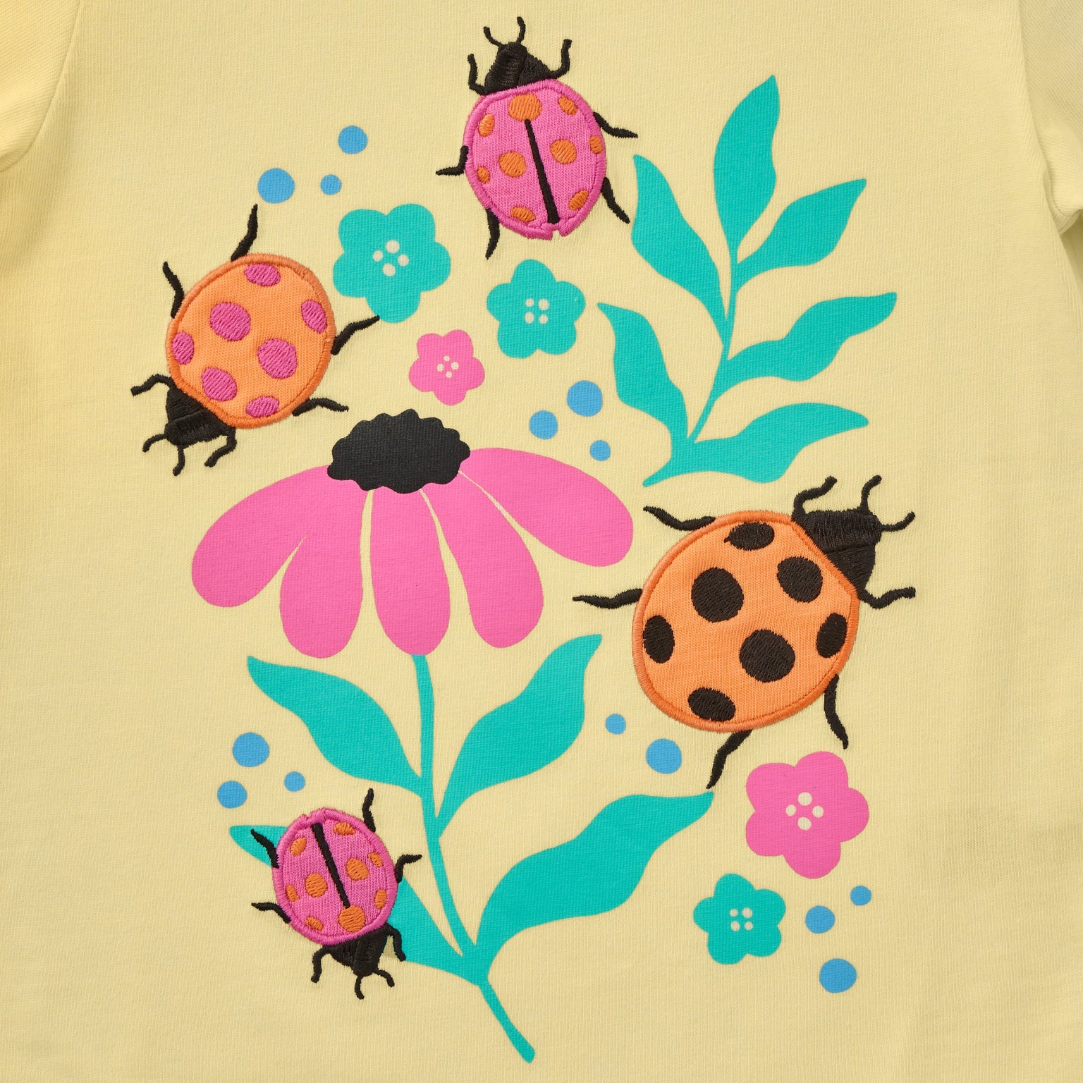 Life is Good Crusher Tee Ladybug Garden - Yellow
