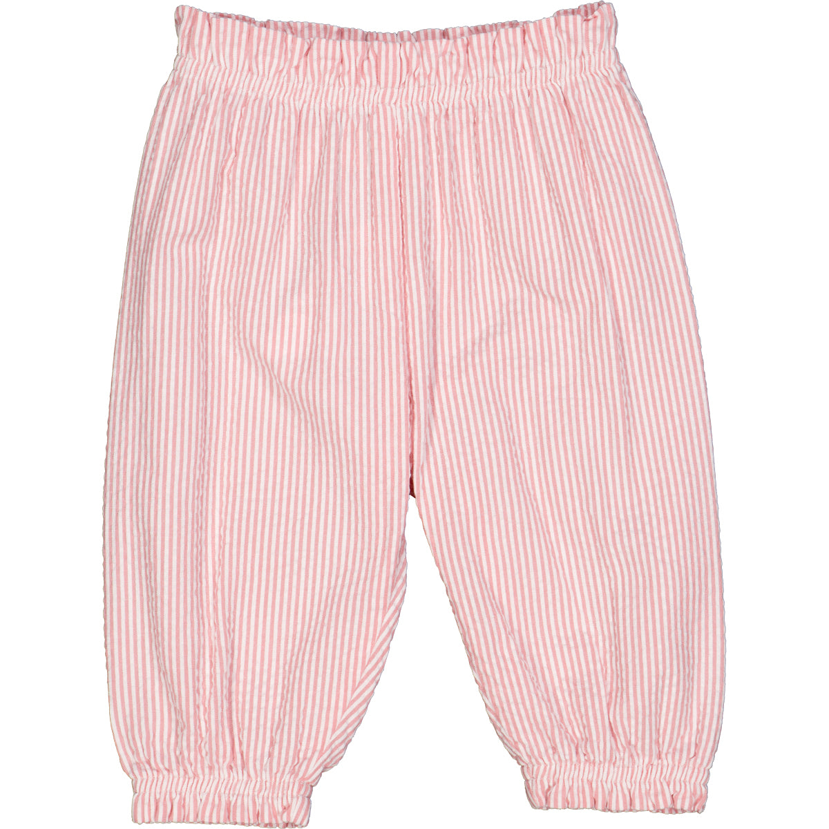 Müsli Seersucker Stripe Frill Flared Pants - Balsam Cream/Bubblegum