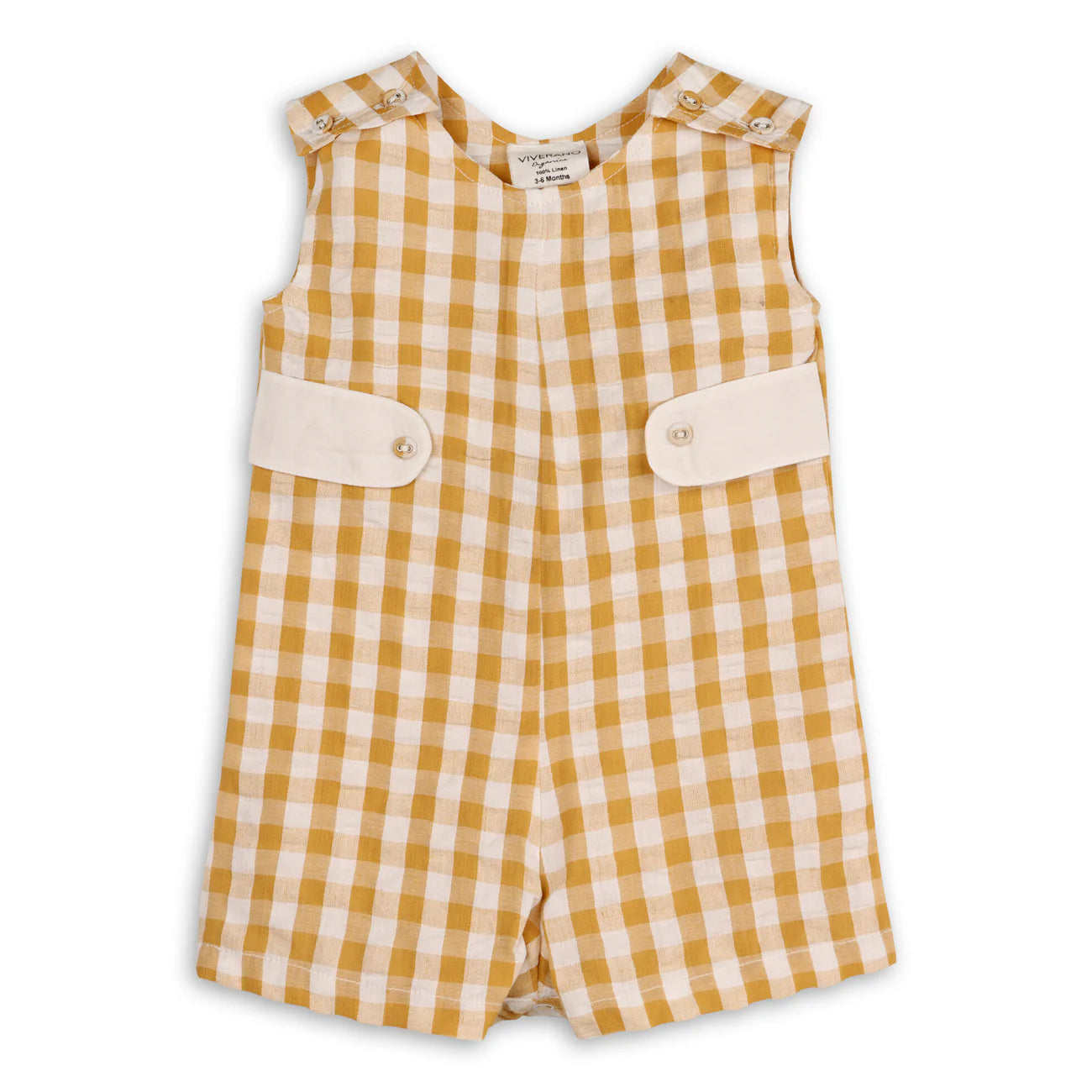 Viverano Organics Charlie Seersucker Gingham Baby Romper