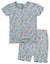 Shirring Flower Mint Short Sleeve PJs: Flower Mint / S(2T)