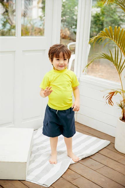 Diving Neon Yellow Short Swim Top: Neon Yellow / S (2T)