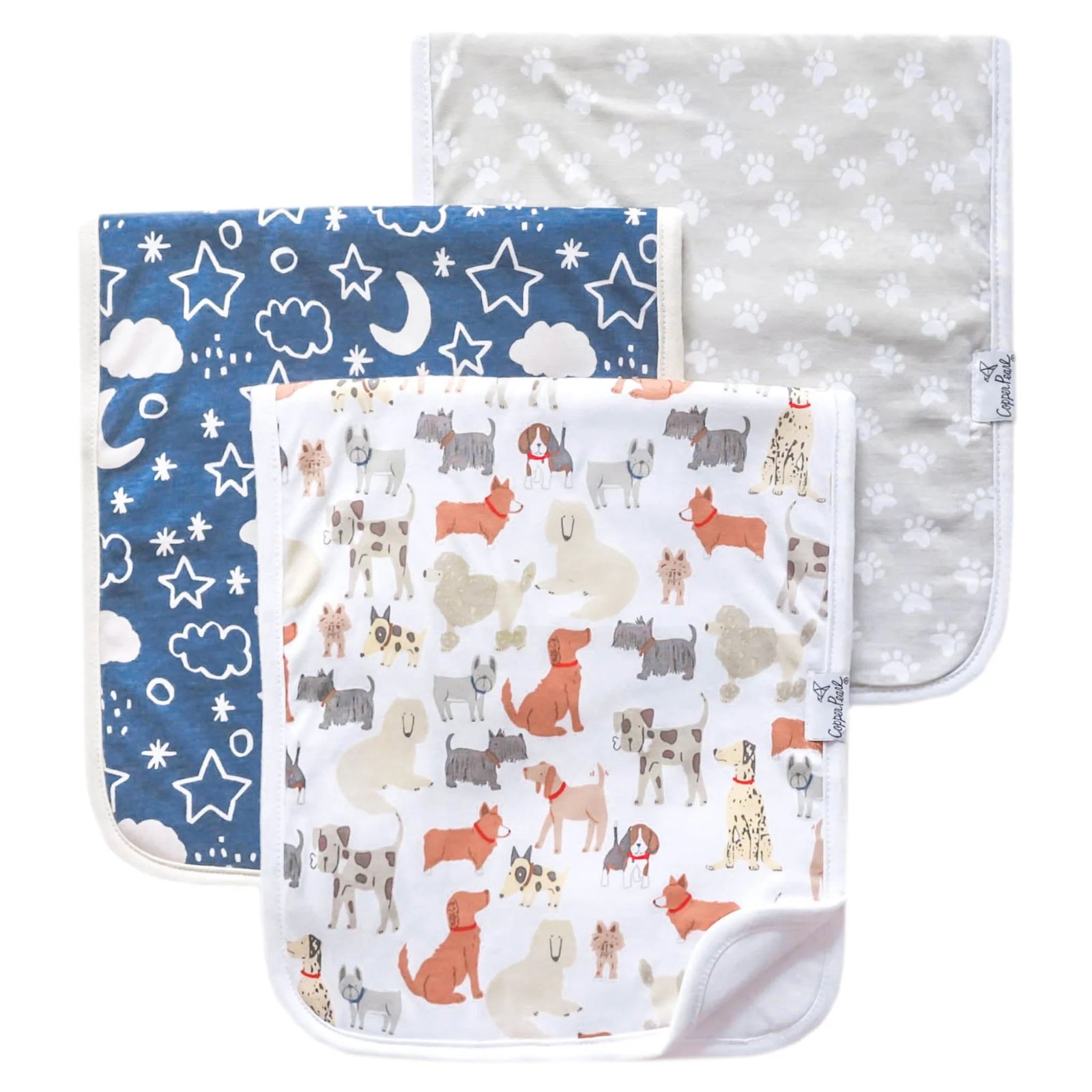 Copper Pearl Burp Cloth (Set of 3) - Rufus
