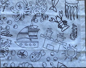 The Coloring Table Colorable Fabric Tablecloth - Oceantime