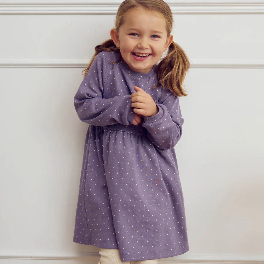 Musli Dot Rib Dress - lilac fog