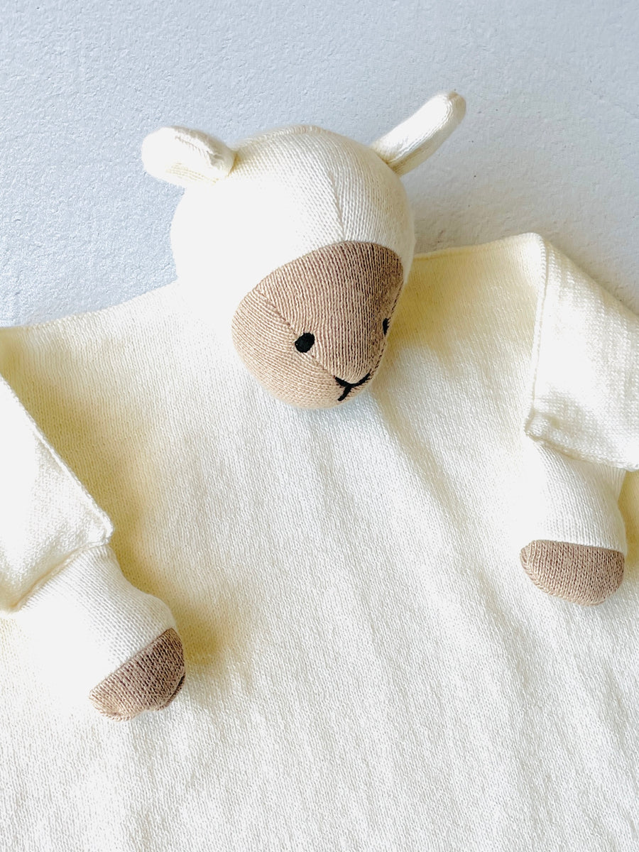 Viverano -Organic Baby Lovey Security Blanket, Lamb