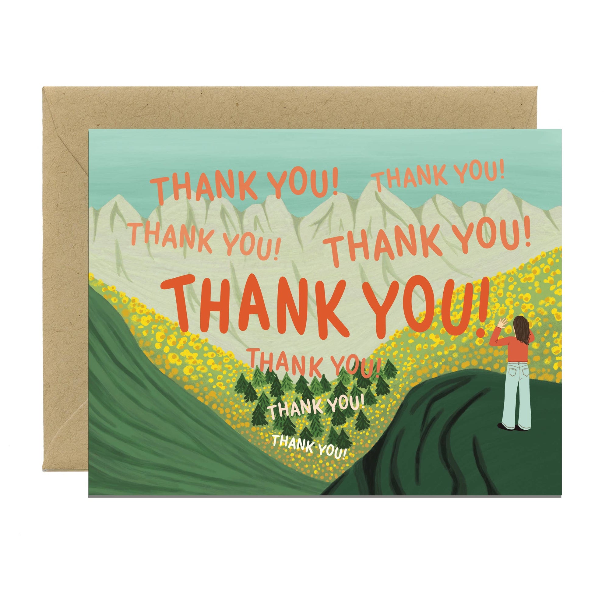 Big Echos - Woman Shouting from Mountains Thank You Card