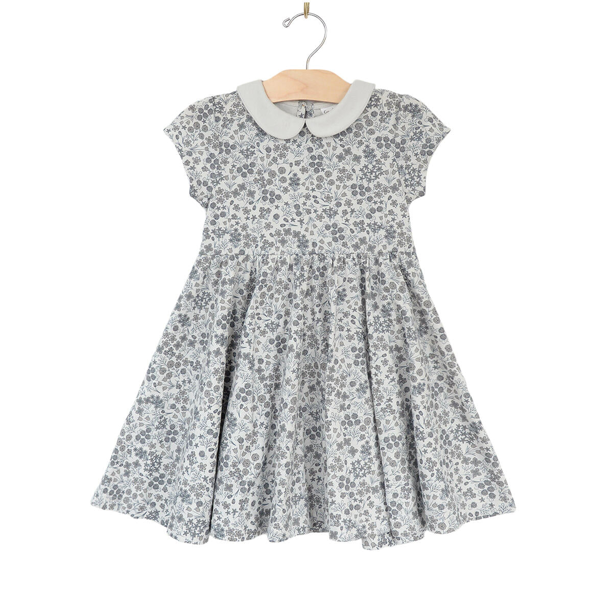 City Mouse Collar Twirl Dress - Calico floral robins egg