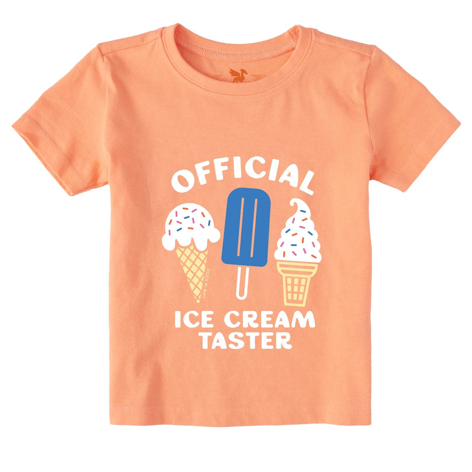 Life is Good Crusher Tee Official Ice Cream Taster - Orange