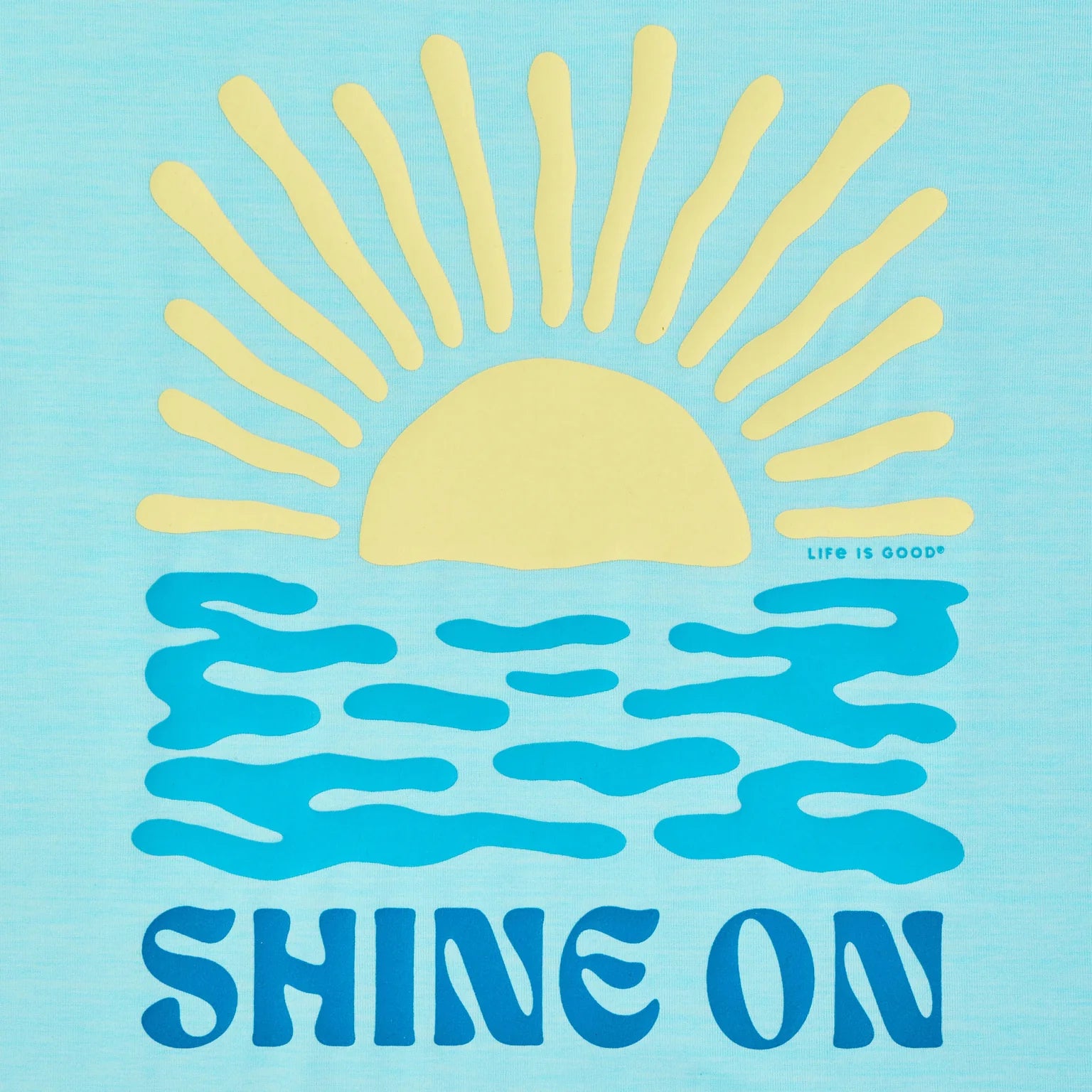 Life is Good Crusher Tee Shine On Sunset - Aqua Blue