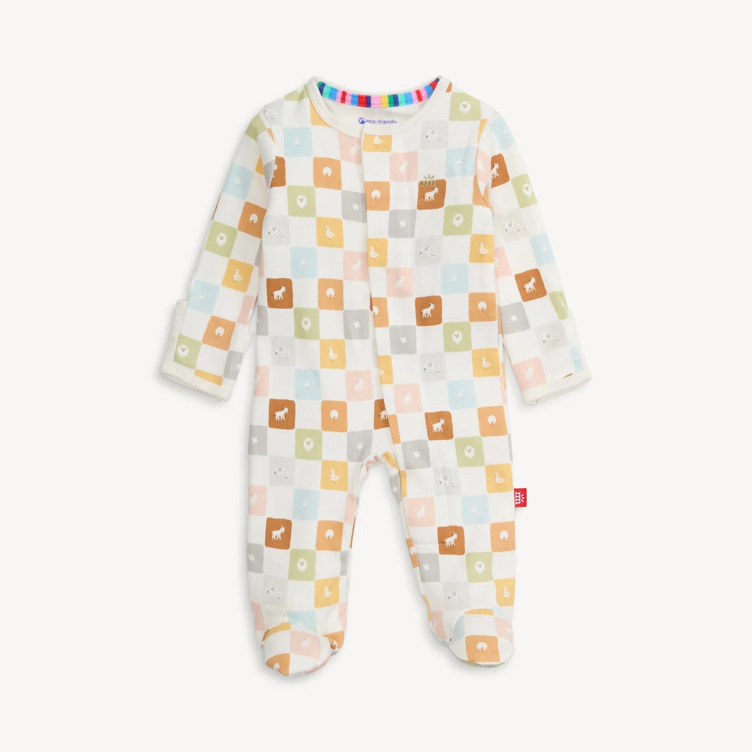 Magnetic Me Checkmate organic cotton footie
