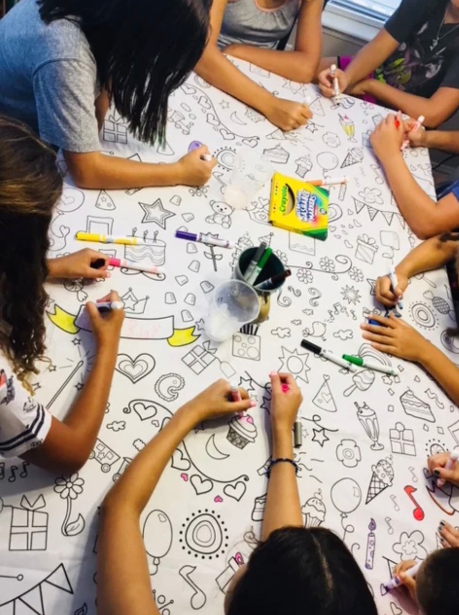 The Coloring Table Colorable Fabric Tablecloth - Oceantime