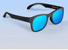 Roshambo Baby Sunglasses - Bueller Black, Mirrored Blue Lens