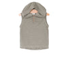 City Mouse Henley Hooded Tank - charcoal stripe