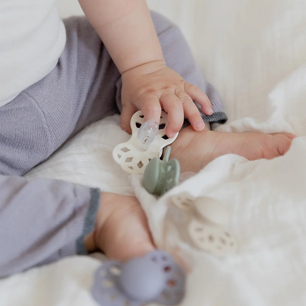 BIBS Infinity 2-Pack Anatomical Silicone Nipple Pacifier - Fossil Grey / Mauve