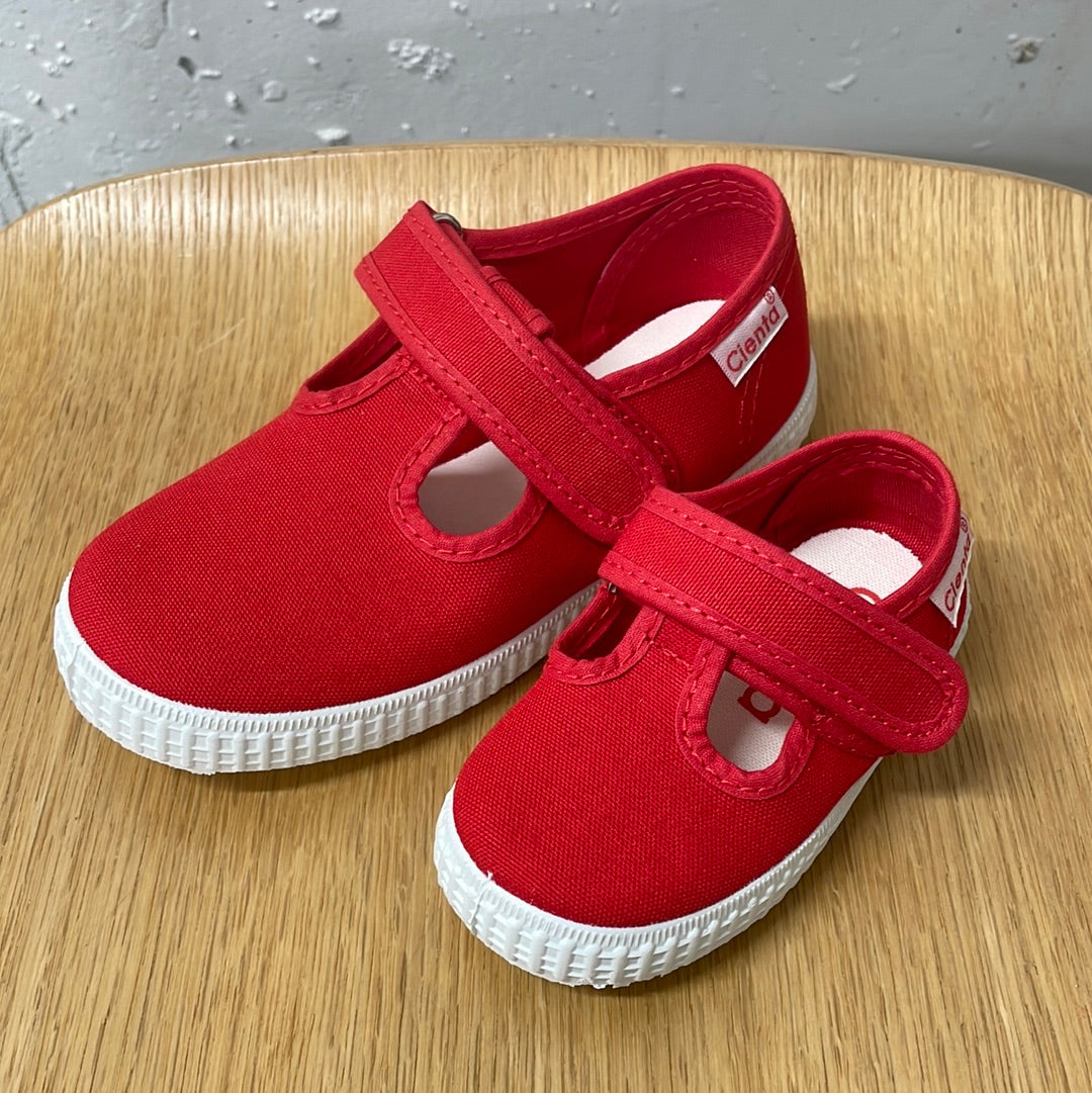 Cienta T-Strap Canvas Sneaker in Rojo (Red), 50000