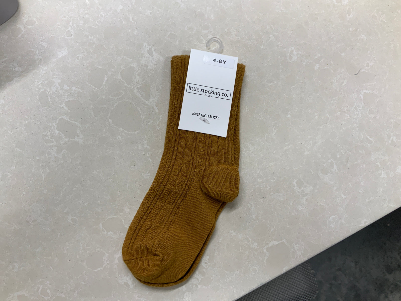 Little Stocking Co. Cable Knit Knee High Socks - Bronze