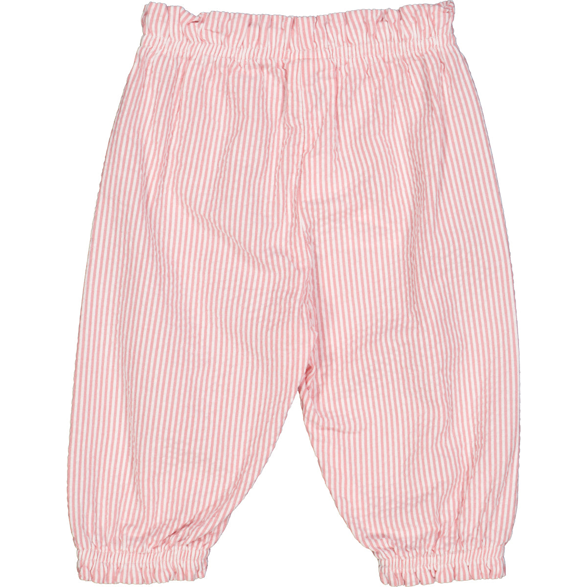 Müsli Seersucker Stripe Frill Flared Pants - Balsam Cream/Bubblegum