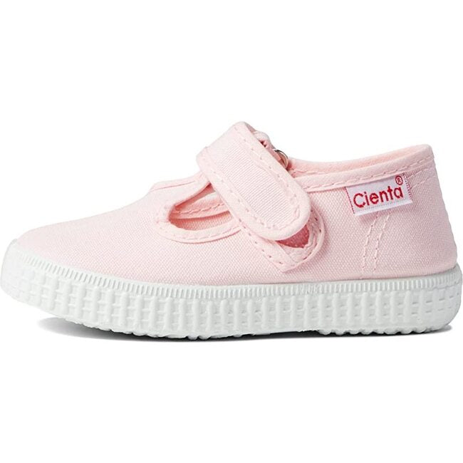 Cienta T-Strap Canvas Sneaker in Rosa (Pink), 50000